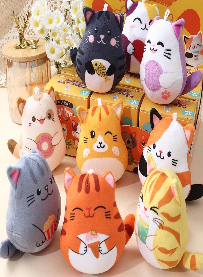 Winrayk 9Pcs Mini Plush Cat Stuffed Animals Blind Box Cat Party Favors Bulk Toys Assortment Plush Keychain Pendant Blind Boxes Mystery Box Collectibles for Kids Easter Christmas Gifts Classroom Prizes - Image 4